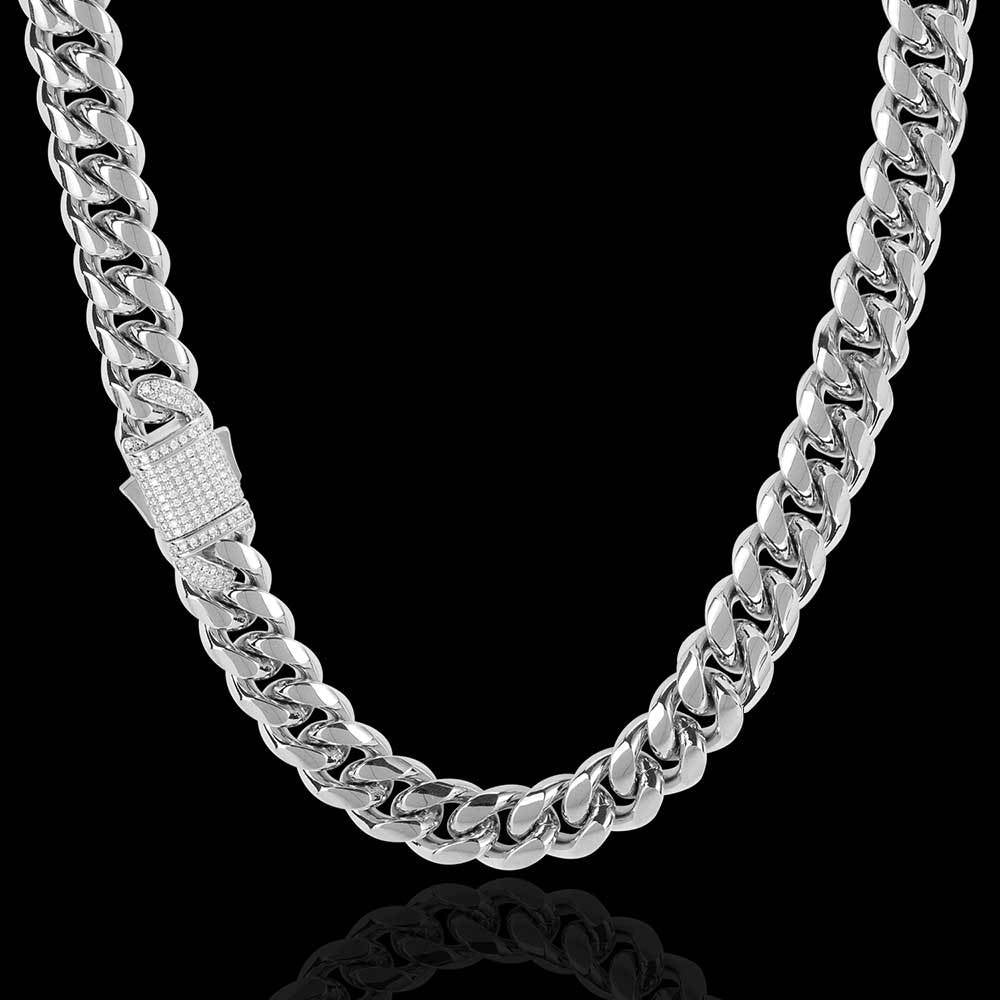 Silver Cuban bling necklace