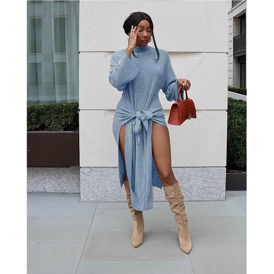 Blue mid waist dress