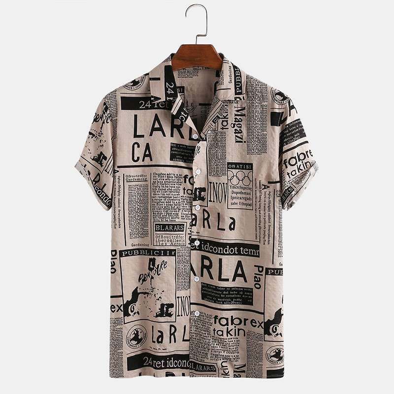 Newspaper print shirt
