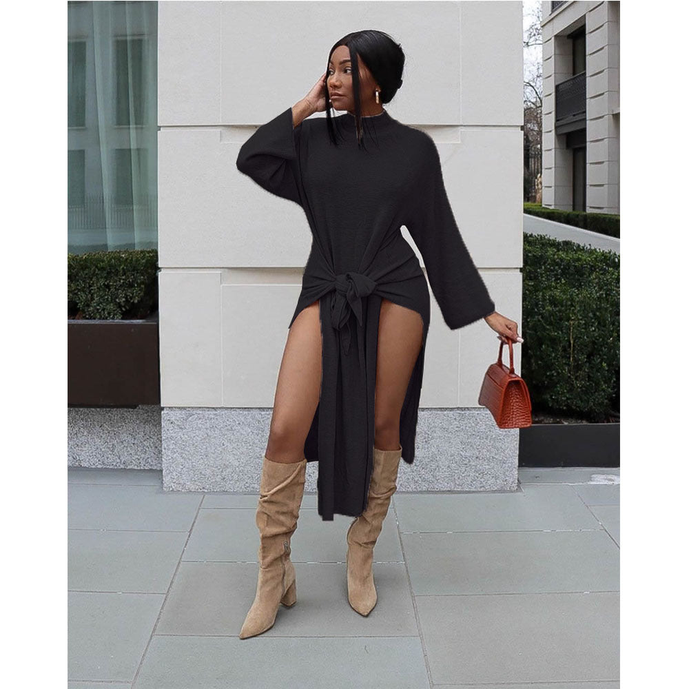 Black mid waist dress