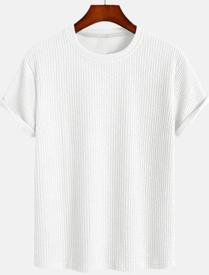 White loose round neck t-shirt