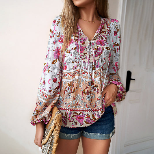 White floral printed top