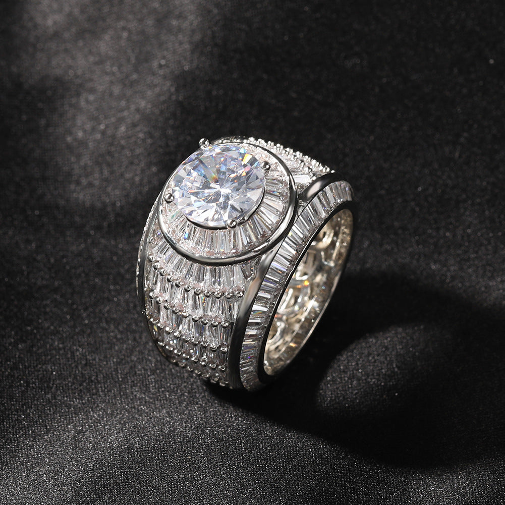 Silver Cuban crystal ring