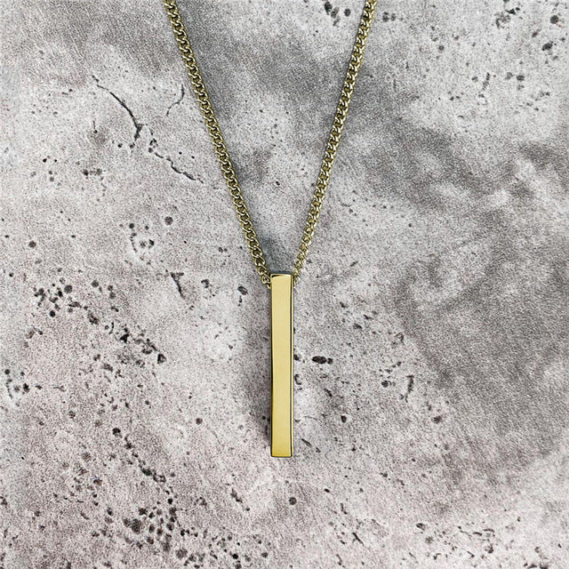 Gold rectangular geometric pendant