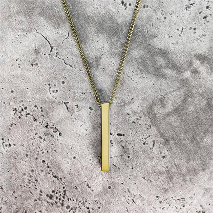 Gold rectangular geometric pendant