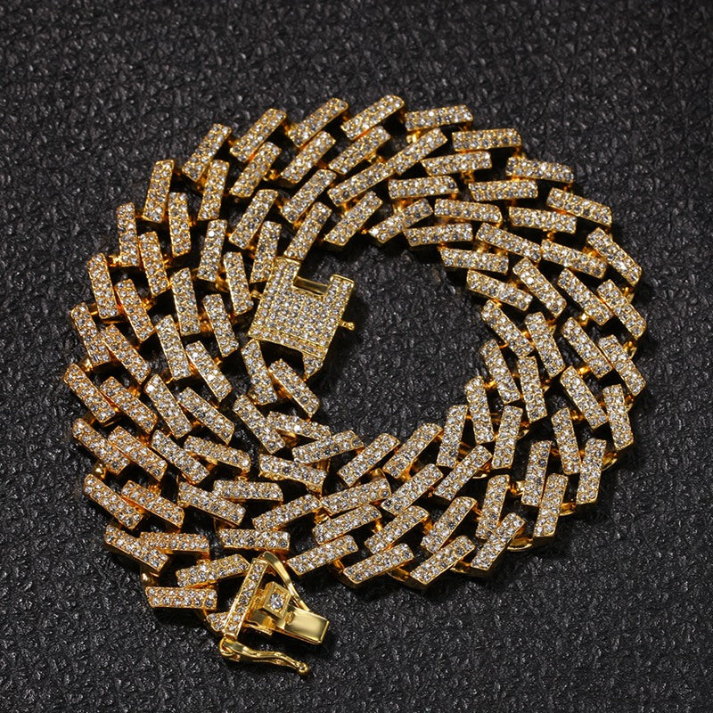 Gold Zircon Cuban necklace