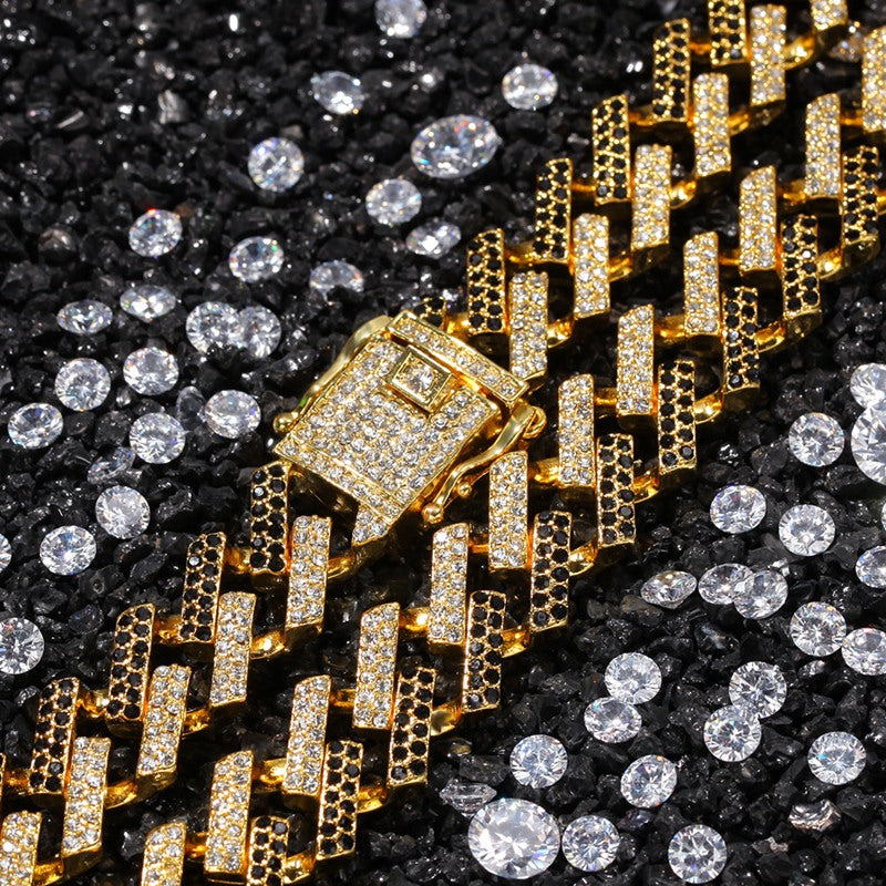 Gold and Black Zircon Cuban chain