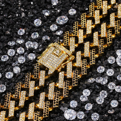 Gold and Black Zircon Cuban chain
